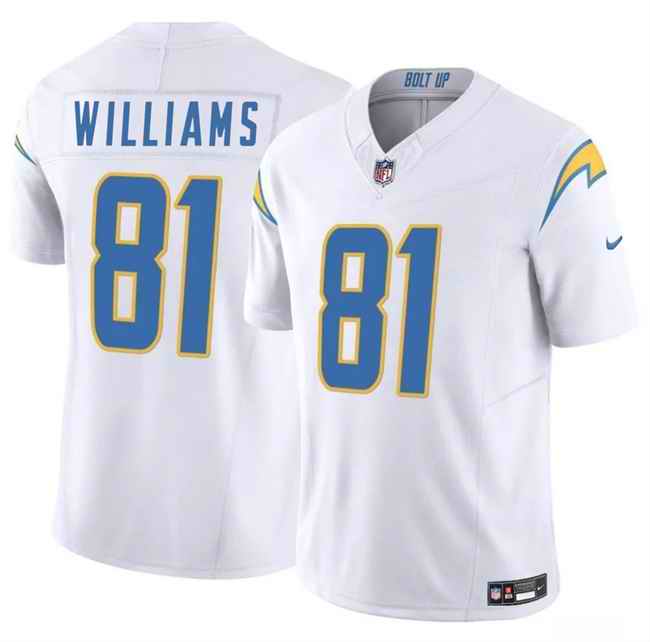 Men's Los Angeles Chargers #81 Mike Williams White 2024 F.U.S.E Vapor Limited Stitched Football Jersey